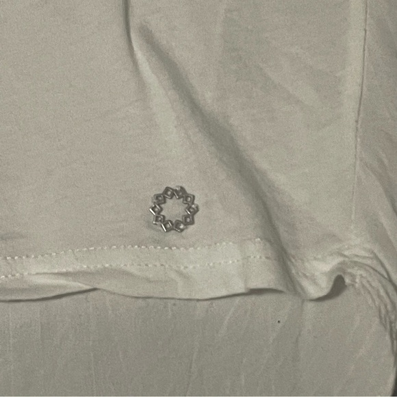 NUMPH white semi sheer split back tee size medium loose fit - Picture 3 of 6